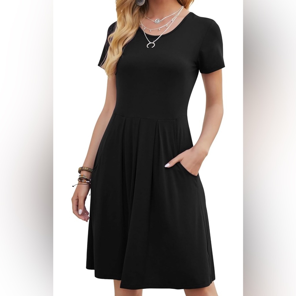 DouBCQ Flowy Pleated Dress With Pockets Sz 2X